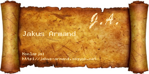 Jakus Armand névjegykártya