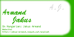 armand jakus business card